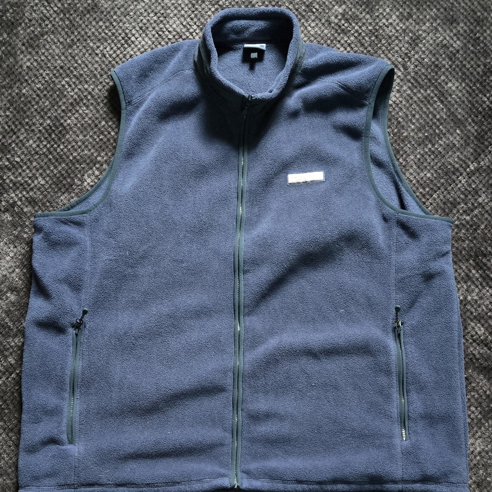 Vineyard Vines Men's XXL Navy Blue Fleece Full Zip Vest Whale Logo Martha's Vine